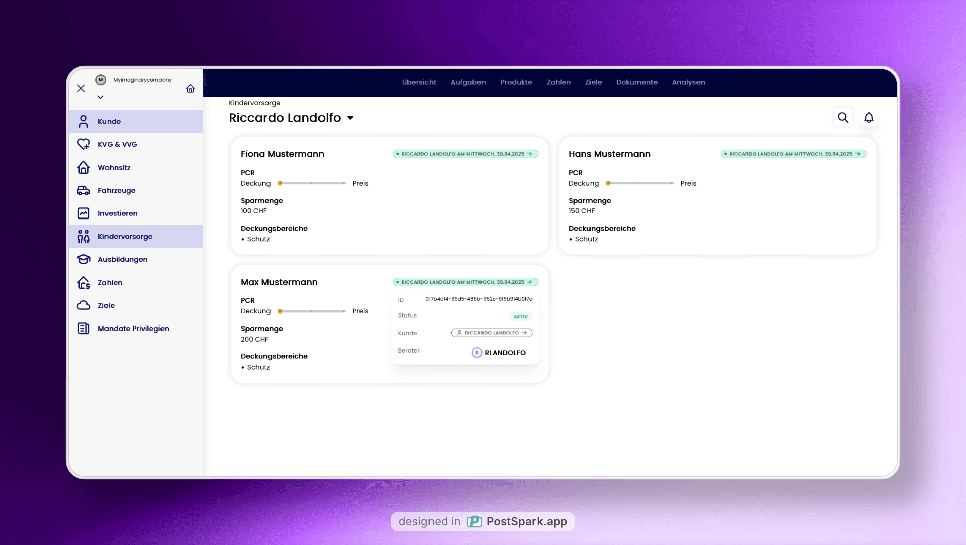 Anzeigen von validierten Daten im CRM Kindervorsorge mit Assessment Badges