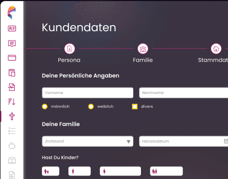 Screenshot of personal details form in Finly assessment tool.